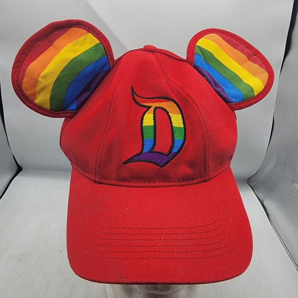 Disneyland Red Pride Mickey Ears Adults Hat Cap Casual Outdoors Comfort